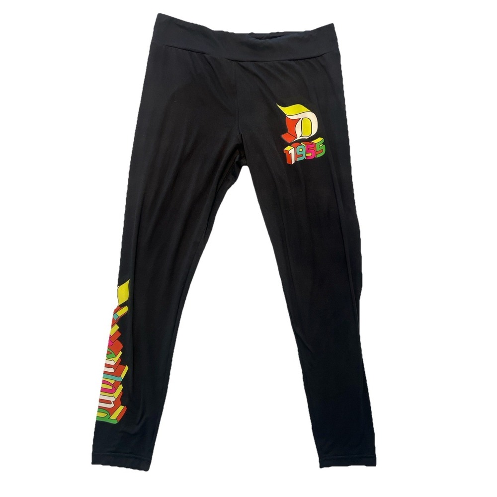 Disney Parks Leggings Black L Super Soft Loungewear Disneyland 55 Rainbow